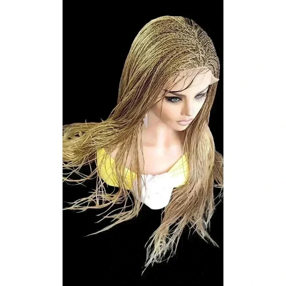Micro Million Braided  Wig – Honey Blonde Full Lace. Yassine - Picture 2 of 15